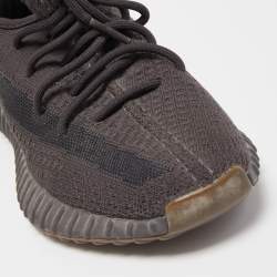 Pre Owned Yeezy x Adidas Black Knit Fabric Boost 350 V2 Cinder Sneakers Size 39 1/3