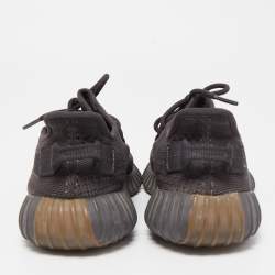 Pre Owned Yeezy x Adidas Black Knit Fabric Boost 350 V2 Cinder Sneakers Size 39 1/3
