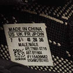 Pre Owned Yeezy x Adidas Black Knit Fabric Boost 350 V2 Oreo Sneakers Size 40