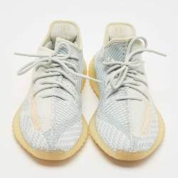 Pre Owned Yeezy x Adidas Two Tone Knit Fabric Boost 350 V2 Cloud White Non Reflective Sneakers Size 42 2/3