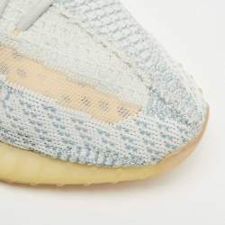 Pre Owned Yeezy x Adidas Two Tone Knit Fabric Boost 350 V2 Cloud White Non Reflective Sneakers Size 42 2/3