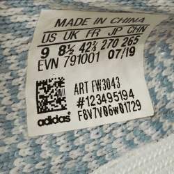 Pre Owned Yeezy x Adidas Two Tone Knit Fabric Boost 350 V2 Cloud White Non Reflective Sneakers Size 42 2/3