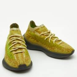 Pre Owned Yeezy x Adidas Yellow Knit Fabric Boost 380 Hylte Sneakers Size 43 1/3