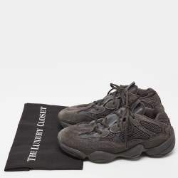 Pre Owned Yeezy x Adidas Black Mesh and Suede Yeezy 500 Utility Sneakers Size 40 2/3