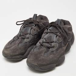 Pre Owned Yeezy x Adidas Black Mesh and Suede Yeezy 500 Utility Sneakers Size 40 2/3