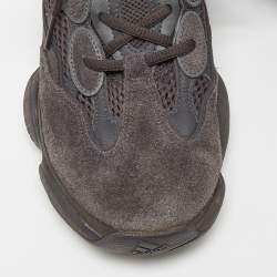 Pre Owned Yeezy x Adidas Black Mesh and Suede Yeezy 500 Utility Sneakers Size 40 2/3