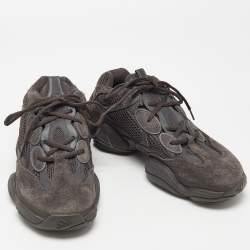 Pre Owned Yeezy x Adidas Black Mesh and Suede Yeezy 500 Utility Sneakers Size 40 2/3