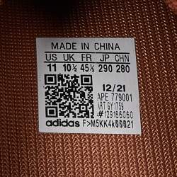 Pre Owned Yeezy x Adidas Brown Knit Fabric RNR Stone Carbon Sneakers Size 45 1/3