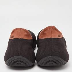 Pre Owned Yeezy x Adidas Brown Knit Fabric RNR Stone Carbon Sneakers Size 45 1/3