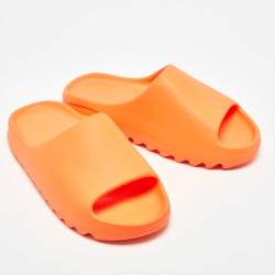 Yeezy x Adidas Orange Rubber Enflame Slides Size 45 1/3