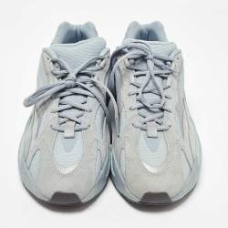 Pre Owned Yeezy x Adidas Blue Fabric and Suede Hospital Blue Boost 700 V2 Sneakers Size 45 1/3