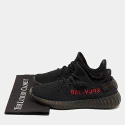 Pre Owned Yeezy x Adidas Black Knit Fabric Boot V2 Core Sneakers Size 42 1/3 
