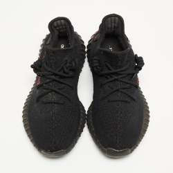 Pre Owned Yeezy x Adidas Black Knit Fabric Boot V2 Core Sneakers Size 42 1/3 