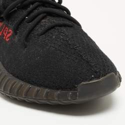 Pre Owned Yeezy x Adidas Black Knit Fabric Boot V2 Core Sneakers Size 42 1/3 