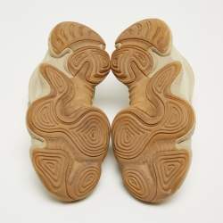 Pre Owned Yeezy x Adidas Green Fabric and Suede Boost 500 Salt Sneakers Size 37 1/3