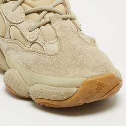 Pre Owned Yeezy x Adidas Green Fabric and Suede Boost 500 Salt Sneakers Size 37 1/3