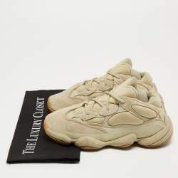 Pre Owned Yeezy x Adidas Green Fabric and Suede Boost 500 Salt Sneakers Size 37 1/3