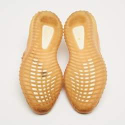 Pre Owned Yeezy x Adidas Orange Knit Fabric Boot 350 V2 Clay Sneakers Size 42 1/3