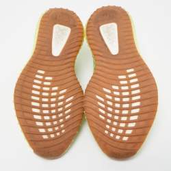 Pre Owned Yeezy x Adidas Neon Yellow/Blue Knit Fabric Boost 350 V2 Semi Frozen Yellow Sneakers Size 44