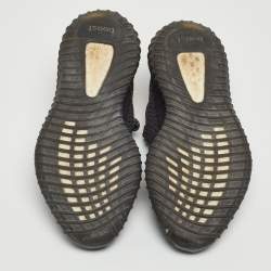 Pre Owned Yeezy x Adidas Black Knit Fabric Boost 350 V2 Black Non Reflective Sneakers Size 42 2/3