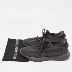 Pre Owned Yeezy x Adidas Black Knit Fabric Boost 350 V2 Sneakers Size 44