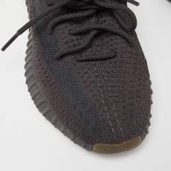 Pre Owned Yeezy x Adidas Black Knit Fabric Boost 350 V2 Sneakers Size 44