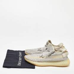 Pre Owned Yeezy x Adidas Grey/White Knit Fabric Boost 350 V2 Static Sneakers Size 43 1/3