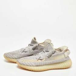 Pre Owned Yeezy x Adidas Grey/White Knit Fabric Boost 350 V2 Static Sneakers Size 43 1/3