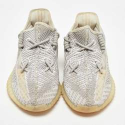 Pre Owned Yeezy x Adidas Grey/White Knit Fabric Boost 350 V2 Static Sneakers Size 43 1/3