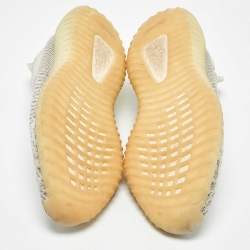 Pre Owned Yeezy x Adidas Grey/White Knit Fabric Boost 350 V2 Static Sneakers Size 43 1/3