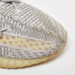 Pre Owned Yeezy x Adidas Grey/White Knit Fabric Boost 350 V2 Static Sneakers Size 43 1/3