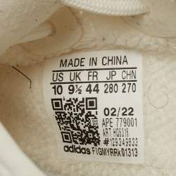 Pre Owned Yeezy x Adidas White Knit Fabric Boost 350 V2 Bone Sneakers Size 44