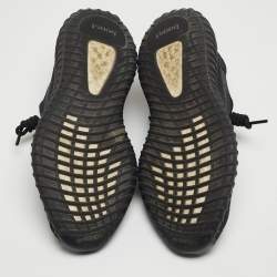 Pre Owned Yeezy x Adidas Black Knit Fabric Boost 350 V2 Onyx Sneakers Size 44