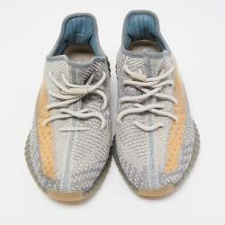 Pre Owned Yeezy x Adidas Grey Knit Fabric Boost 350 V2 Israfil Sneakers Size 43 1/3 