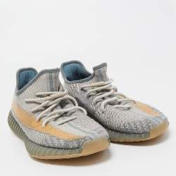 Pre Owned Yeezy x Adidas Grey Knit Fabric Boost 350 V2 Israfil Sneakers Size 43 1/3 