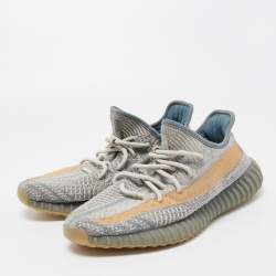 Pre Owned Yeezy x Adidas Grey Knit Fabric Boost 350 V2 Israfil Sneakers Size 43 1/3 