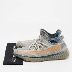 Pre Owned Yeezy x Adidas Grey Knit Fabric Boost 350 V2 Israfil Sneakers Size 43 1/3 