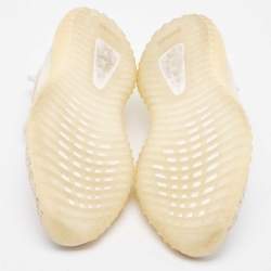 Pre Owned Yeezy adidas Cream/White Knit Fabric 350 V2 Natural Sneakers 39 1/3