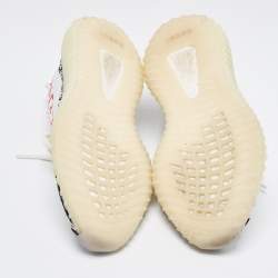 Pre Owned Adidas x Yeezy White/Black Knit Fabric Boost 350 V2 'Zebra' Sneakers Size 37 1/3