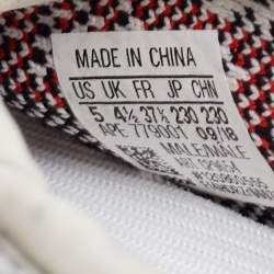 Pre Owned Adidas x Yeezy White/Black Knit Fabric Boost 350 V2 'Zebra' Sneakers Size 37 1/3
