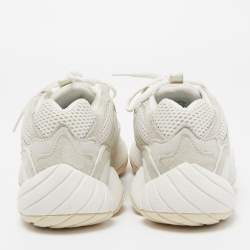 Pre Owned Yeezy x Adidas White Mesh and Suede Yeezy 500 Bone White Sneakers Size 45 1/3