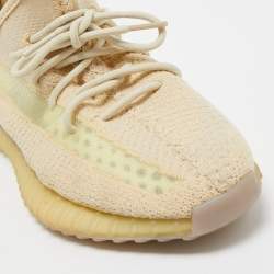 Yeezy x Adidas Cream Knit Fabric Boost 350 V2-Flax Sneakers Size 44 2/3