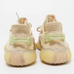Yeezy x Adidas Cream Knit Fabric Boost 350 V2-Flax Sneakers Size 44 2/3