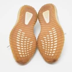 Pre Owned Yeezy x Adidas Grey Knit Fabric Boost 350 V2 Sesame Sneakers Size 44 2/3