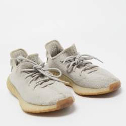 Pre Owned Yeezy x Adidas Grey Knit Fabric Boost 350 V2 Sesame Sneakers Size 44 2/3