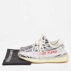 Yeezy x Adidas Black/White Knit Fabric Boost 350 V2 Zebra Sneakers Size 40