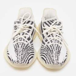 Yeezy x Adidas Black/White Knit Fabric Boost 350 V2 Zebra Sneakers Size 40