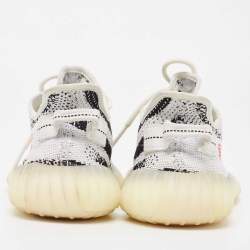 Yeezy x Adidas Black/White Knit Fabric Boost 350 V2 Zebra Sneakers Size 40