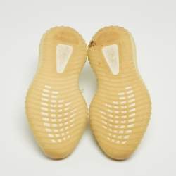 Pre Owned Yeezy x Adidas Light Yellow Knit Fabric Boost 350 V2 Butter Sneakers Size 39 1/3