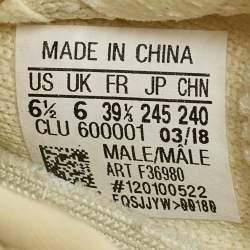 Pre Owned Yeezy x Adidas Light Yellow Knit Fabric Boost 350 V2 Butter Sneakers Size 39 1/3